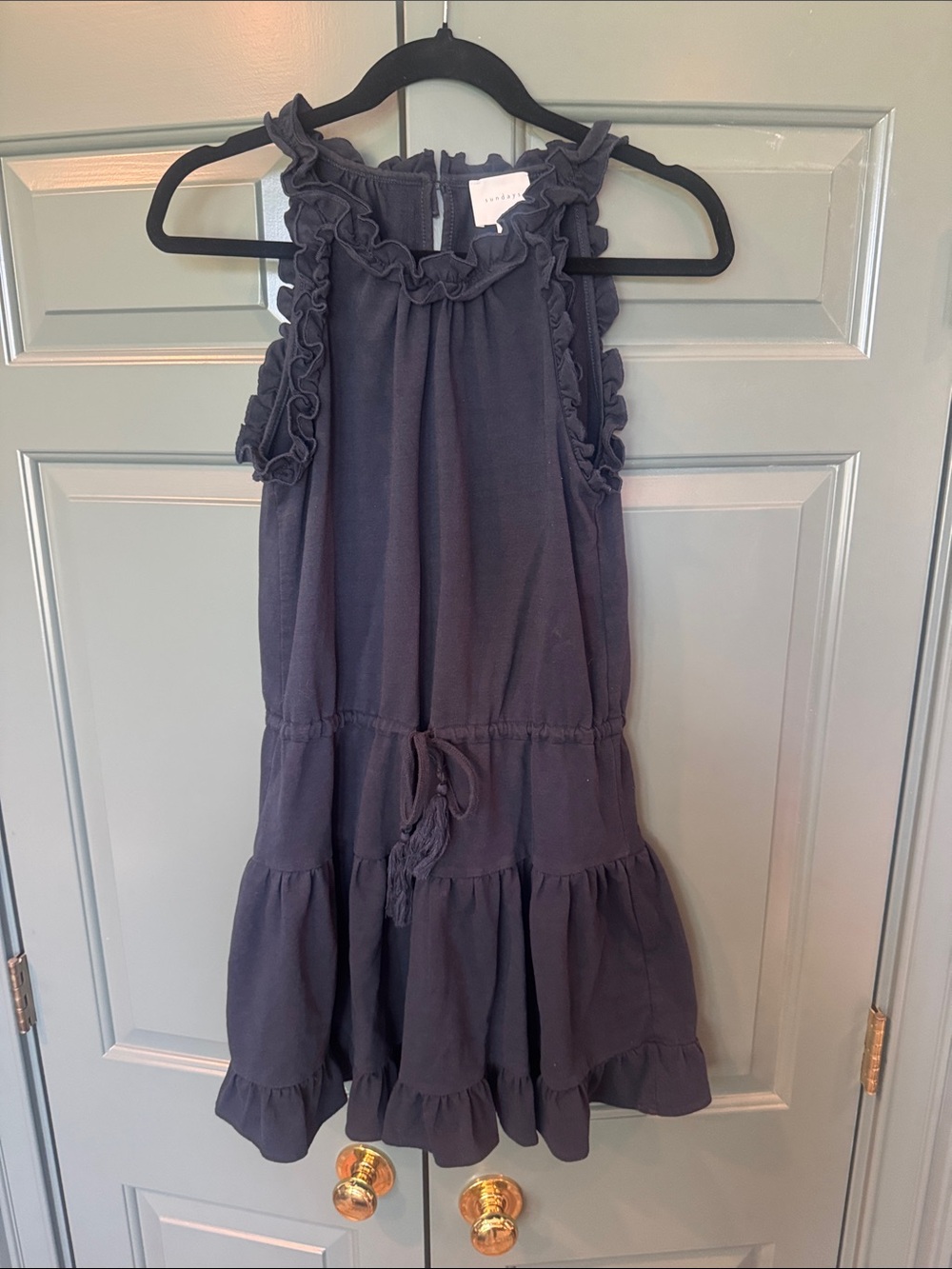 sundays Charcoal Ruffle Tiered Dress